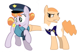 Size: 1336x897 | Tagged: safe, artist:kayman13, character:copper top, species:pony, bully, bully (video game), female, fight, fist, hitting, jimmy hopkins, male, police, ponified, punch, simple background, this will end in jail time, transparent background, violence