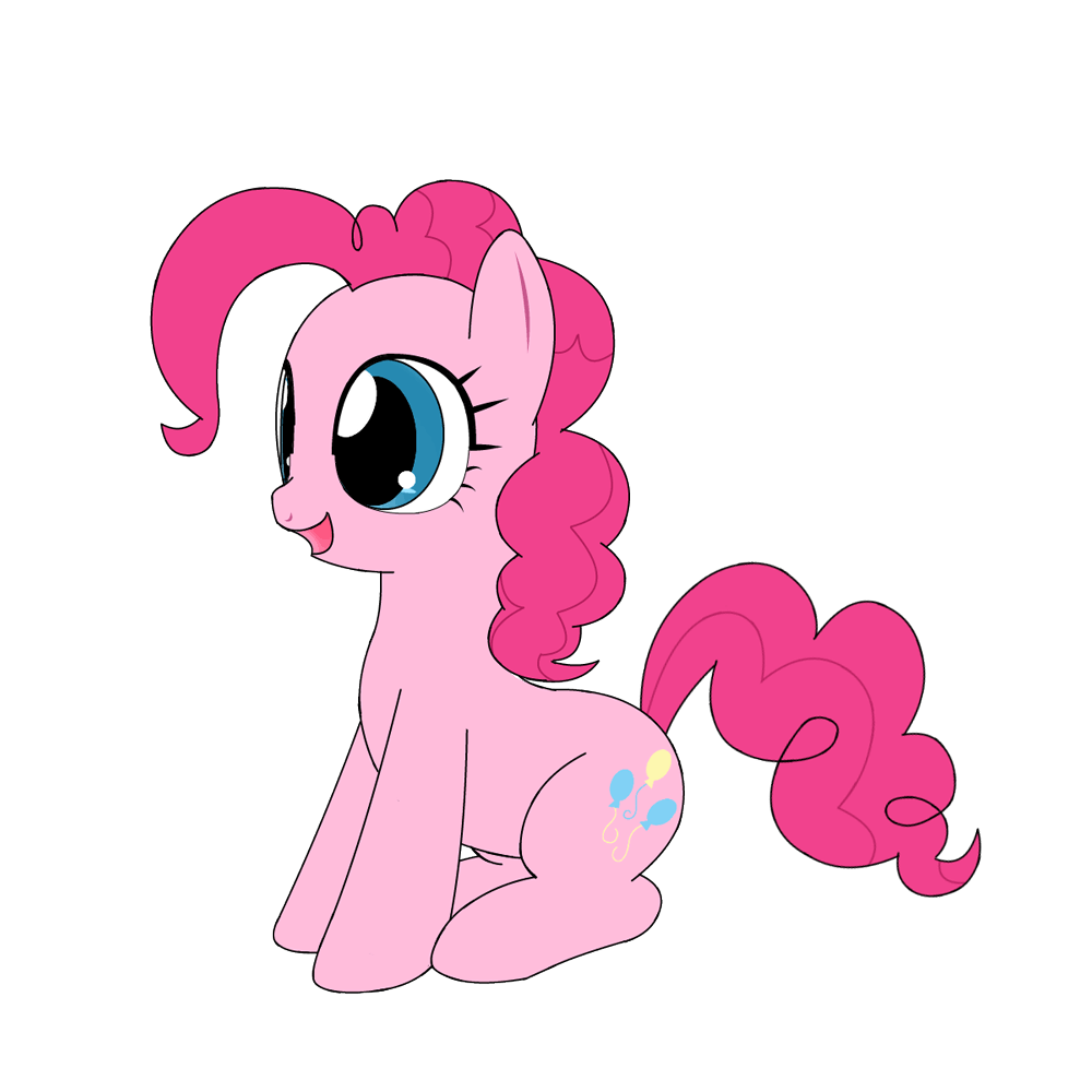 Size: 1000x1000 | Tagged: safe, artist:hoyeechun, character:pinkie pie, species:earth pony, species:pony, animated, cute, diapinkes, female, mare, open mouth, simple background, sitting, solo, tail wag, transparent background