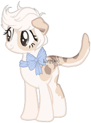 Size: 546x743 | Tagged: safe, artist:skulifuck, base used, oc, oc only, bow tie, cat, catpony, eyelashes, original species, simple background, smiling, solo, transparent background