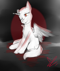 Size: 1280x1520 | Tagged: safe, artist:yuris, species:pony, bloody moon, night, solo, ych sketch