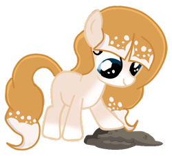 Size: 632x572 | Tagged: safe, artist:applerougi, oc, species:earth pony, species:pony, female, filly, simple background, solo, stone, transparent background