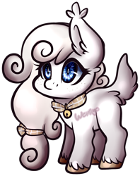 Size: 1076x1357 | Tagged: safe, artist:skulifuck, oc, oc only, species:earth pony, species:pony, bell, collar, ear fluff, earth pony oc, eyelashes, female, mare, simple background, smiling, solo, tail fluff, transparent background