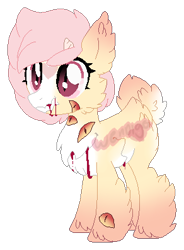Size: 292x396 | Tagged: safe, artist:skulifuck, base used, oc, oc only, species:earth pony, species:pony, blood, chest fluff, ear fluff, earth pony oc, fluffy, hoof fluff, multiple eyes, simple background, slit eyes, solo, transparent background