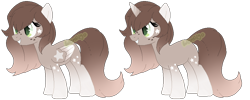 Size: 900x361 | Tagged: safe, artist:skulifuck, base used, oc, oc only, species:pegasus, species:pony, species:unicorn, duo, eyelashes, freckles, horn, pegasus oc, simple background, smiling, transparent background, unicorn oc, wings