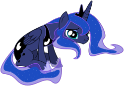 Size: 1097x764 | Tagged: safe, artist:byteslice, character:princess luna, species:alicorn, species:pony, episode:a royal problem, g4, my little pony: friendship is magic, .svg available, 3:, ashamed, beautiful, crown, ethereal mane, female, frown, galaxy mane, guilty, hoof shoes, jewelry, lidded eyes, looking at you, mare, regalia, sad, simple background, sitting, solo, starry tail, svg, transparent background, upset, vector
