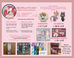 Size: 1280x996 | Tagged: safe, artist:redpalette, species:earth pony, species:pegasus, species:pony, species:unicorn, advertisement, animal crossing, bookmark, commission, commission info, commission pricing, crafts, etsy, keychain, reference sheet