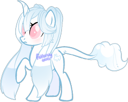 Size: 876x697 | Tagged: safe, artist:skulifuck, base used, oc, oc only, oc:snow bunny, species:pony, species:unicorn, horn, male, raised hoof, simple background, solo, stallion, transparent background, unicorn oc, watermark, wide eyes