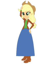 Size: 509x600 | Tagged: safe, artist:cartoonmasterv3, character:applejack, my little pony:equestria girls, clothing, female, long skirt, skirt, solo, wizarding world