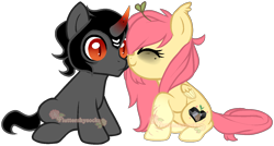 Size: 1506x810 | Tagged: safe, artist:skulifuck, base used, character:king sombra, oc, oc:shy sprout, species:pegasus, species:pony, species:unicorn, bags under eyes, boop, canon x oc, colt, female, filly, male, mare, pegasus oc, raised hoof, simple background, sitting, stallion, straight, transparent background, wide eyes, wings, younger