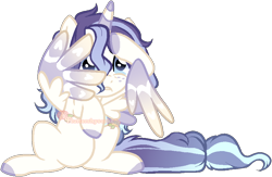 Size: 848x553 | Tagged: safe, artist:skulifuck, base used, oc, oc only, oc:sweet dreams, species:alicorn, species:pony, alicorn oc, colored hooves, female, horn, mare, scared, simple background, solo, transparent background, wing hands, wings