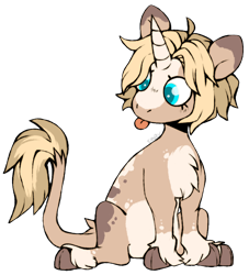 Size: 906x1000 | Tagged: safe, artist:cinnamonsparx, oc, oc only, oc:drip drop, species:pony, species:unicorn, female, mare, simple background, solo, tongue out, transparent background