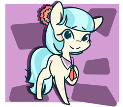 Size: 2012x1750 | Tagged: safe, artist:lilliesinthegarden, character:coco pommel, species:earth pony, species:pony, cocobetes, cute, female, hair accessory, necktie, solo