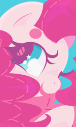 Size: 1154x1920 | Tagged: safe, artist:euphoriapony, character:pinkie pie, species:pony, beanbrows, blue background, bust, cute, diapinkes, eyebrows, female, mare, open mouth, portrait, simple background, solo, starry eyes, wingding eyes