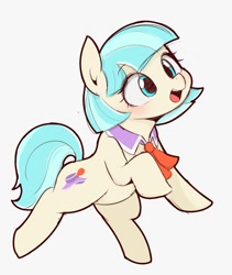 Size: 923x1096 | Tagged: safe, artist:manachaaaaaaaa, character:coco pommel, species:earth pony, species:pony, blushing, cocobetes, cute, female, mare, necktie, open mouth, simple background, solo, white background