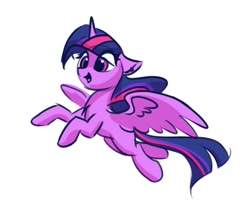 Size: 1230x1000 | Tagged: safe, artist:lollipony, character:twilight sparkle, character:twilight sparkle (alicorn), species:alicorn, species:pony, newbie artist training grounds, atg 2020, female, flying, simple background, solo, white background