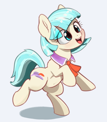Size: 1921x2192 | Tagged: safe, artist:manachaaaaaaaa, edit, editor:xbi, character:coco pommel, species:earth pony, species:pony, blushing, cheek fluff, cocobetes, cute, ear fluff, female, mare, necktie, open mouth, simple background, solo, white background