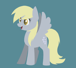 Size: 1378x1238 | Tagged: safe, artist:hosikawa, character:derpy hooves, species:pegasus, species:pony, female, green background, lineless, mare, open mouth, simple background, solo