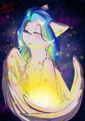Size: 1200x1700 | Tagged: safe, artist:yuris, oc, oc only, oc:tina, species:pegasus, species:pony, solo, space