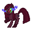 Size: 64x64 | Tagged: safe, artist:banditmax201, artist:tzolkine, character:pinkamena diane pie, character:pinkie pie, species:earth pony, species:pony, colored horn, corrupted, crossover, dark magic, female, horn, magic, pixel art, pixelated, pokémon, ponymon, possessed, simple background, slit eyes, solo, sombra eyes, transparent background, vector
