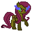 Size: 64x64 | Tagged: safe, artist:banditmax201, artist:tzolkine, character:fluttershy, species:pegasus, species:pony, corrupted, crossover, dark magic, female, magic, pixel art, pixelated, pokémon, ponymon, possessed, simple background, slit eyes, solo, sombra eyes, transparent background