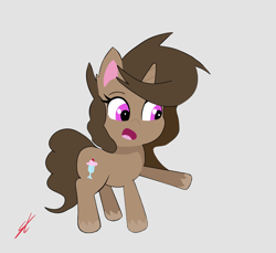 Size: 2536x2320 | Tagged: safe, artist:groomlake, oc, oc:buttercup shake, species:pony, species:unicorn, my little pony:pony life, colored, female, friendship, love, mare, open mouth, simple, simple background, solo