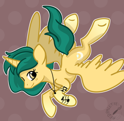 Size: 1200x1173 | Tagged: safe, artist:redpalette, oc, oc only, species:alicorn, species:pony, alicorn oc, cute, female, flying, horn, jewelry, mare, necklace, ocbetes, smiling, wings