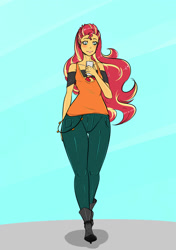 Size: 1200x1700 | Tagged: safe, artist:albertbm, character:sunset shimmer, my little pony:equestria girls, cellphone, female, phone, solo