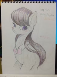 Size: 768x1024 | Tagged: safe, artist:ayahana, photographer:lemonspark mlp, character:octavia melody, blushing, colored pencil drawing, cute, female, japan ponycon, japanese, solo, tavibetes, traditional art