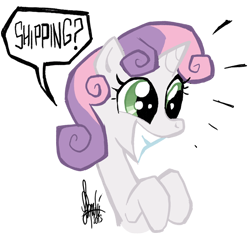 Size: 646x616 | Tagged: safe, artist:theartrix, character:sweetie belle, female, shipper on deck, shipping, solo