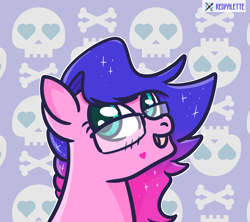 Size: 1280x1136 | Tagged: safe, artist:redpalette, oc, species:earth pony, species:pony, bust, cute, earth pony oc, glasses, portrait, smiling