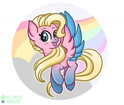Size: 1280x1078 | Tagged: safe, artist:redpalette, oc, species:pegasus, species:pony, g4, blonde, cute, female, flying, mare, pegasus oc, wings