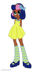 Size: 442x866 | Tagged: safe, artist:robynne, character:bon bon, character:sweetie drops, my little pony:equestria girls, clothing, dark skin, human coloration