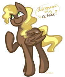 Size: 665x784 | Tagged: safe, artist:steeve, character:compass star, species:pegasus, species:pony, g4, cappuccino, cropped, male, raised hoof, simple background, solo, stallion, white background