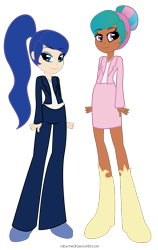 Size: 636x1006 | Tagged: safe, artist:robynne, character:princess celestia, character:princess luna, my little pony:equestria girls, humanized