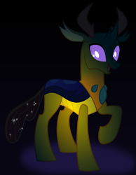 Size: 2800x3600 | Tagged: safe, artist:byteslice, character:pharynx, character:prince pharynx, species:changeling, species:reformed changeling, g4, .svg available, fluorescent, happy, male, raised hoof, smiling, solo, svg, vector