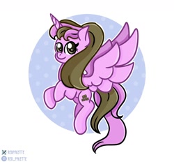 Size: 1280x1188 | Tagged: safe, artist:redpalette, oc, species:alicorn, species:pony, g4, alicorn oc, cute, flying, horn, pink, simple background, smiling, wings