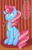 Size: 600x929 | Tagged: safe, artist:steeve, character:cup cake, species:earth pony, species:pony, g4, abstract background, adobe imageready, blushing, dialogue, female, heart, mare, sitting, smiling, solo, speech bubble, younger
