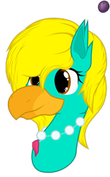Size: 792x1267 | Tagged: safe, artist:terminalhash, oc, oc only, oc:turquoise gold, species:hippogriff, g4, jewelry, necklace, simple background, solo, transparent background, vector