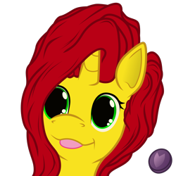Size: 1512x1512 | Tagged: safe, artist:terminalhash, oc, oc only, oc:rouzfirecarrot, species:pony, species:unicorn, g4, simple background, solo, tongue out, transparent background, vector