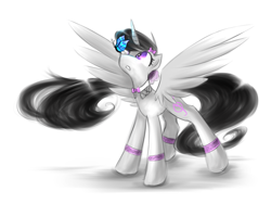 Size: 1100x825 | Tagged: safe, artist:kairaanix, character:octavia melody, species:alicorn, species:pony, alicornified, butterfly, butterfly on nose, female, insect on nose, octacorn, princess, race swap, solo