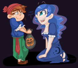 Size: 763x670 | Tagged: safe, artist:steeve, character:pipsqueak, character:princess luna, ship:lunapip, female, humanized, male, pirate, shipping, straight