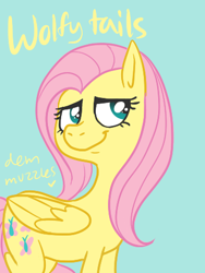 Size: 355x473 | Tagged: safe, artist:steeve, character:fluttershy, style emulation, wolfytails