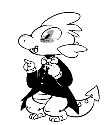 Size: 434x491 | Tagged: safe, artist:mangneto, character:spike, clothing, male, monochrome, solo, suit