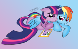 Size: 1236x788 | Tagged: safe, artist:sierraex, character:rainbow dash, character:spike, character:twilight sparkle, species:pony, ship:twidash, crying, female, implied death, lesbian, mare, picture, shipping