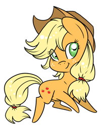 Size: 800x978 | Tagged: safe, artist:rannarbananar, character:applejack, chibi, female, simple background, solo, transparent background