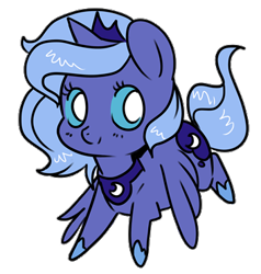 Size: 354x372 | Tagged: safe, artist:rannarbananar, character:princess luna, species:pony, chibi, female, simple background, solo, transparent background, woona