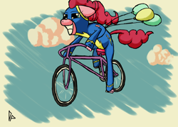 Size: 3500x2500 | Tagged: safe, artist:doggonepony, character:pinkie pie, balloon, bicycle, wonderbolts uniform