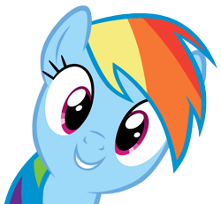 Size: 5000x4600 | Tagged: safe, artist:mrlolcats17, character:rainbow dash, absurd resolution, cute, dashabetes, female, oh hi there, simple background, smiling, solo, transparent background, vector