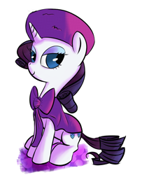 Size: 927x1143 | Tagged: safe, artist:rubrony, artist:rustydooks, character:rarity, bianca, clothing, colored, costume, female, hat, simple background, solo, the rescuers, white background