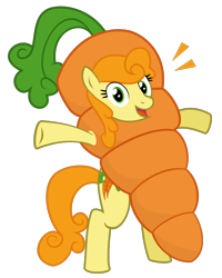 Size: 1000x1253 | Tagged: safe, artist:the smiling pony, artist:wingbeatpony, character:carrot top, character:golden harvest, carrot, costume, female, simple background, solo, transparent background, vector